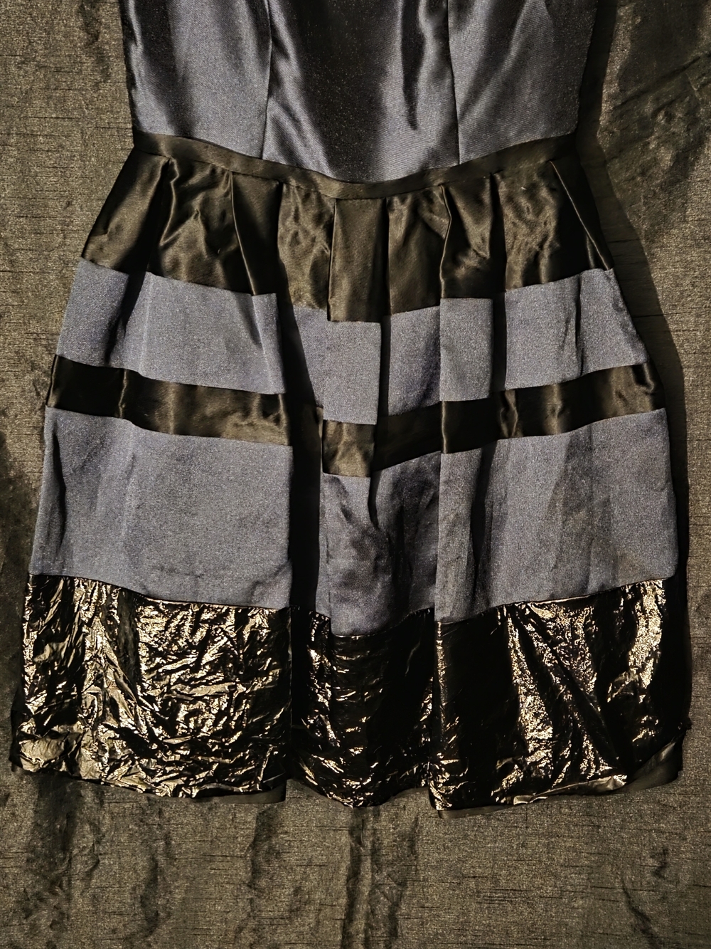 Tiered Mini Dress in Black and Charcoal